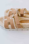 The Alpine Faux Shearling Sandal in Camel