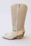 The Renwick Cut-Out Western Boot in Off White
