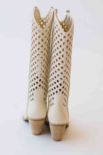 The Renwick Cut-Out Western Boot in Off White