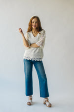 The Passey Crochet Blouse in Oatmeal