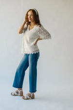 The Passey Crochet Blouse in Oatmeal