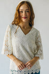 The Passey Crochet Blouse in Oatmeal