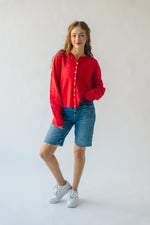 The Riggs Button-Down Sweater in Red