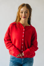 The Riggs Button-Down Sweater in Red