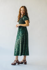 The Velten Smocked Detail Maxi Dress in Hunter Green