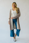 The Pardue Striped Cardigan in Cream + Mocha