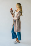 The Pardue Striped Cardigan in Cream + Mocha