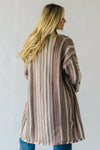 The Pardue Striped Cardigan in Cream + Mocha