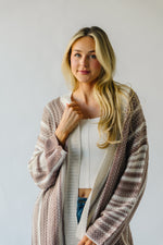 The Pardue Striped Cardigan in Cream + Mocha