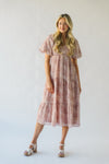 The Avant V-Neck Bubble Sleeve Dress in Blush Multi