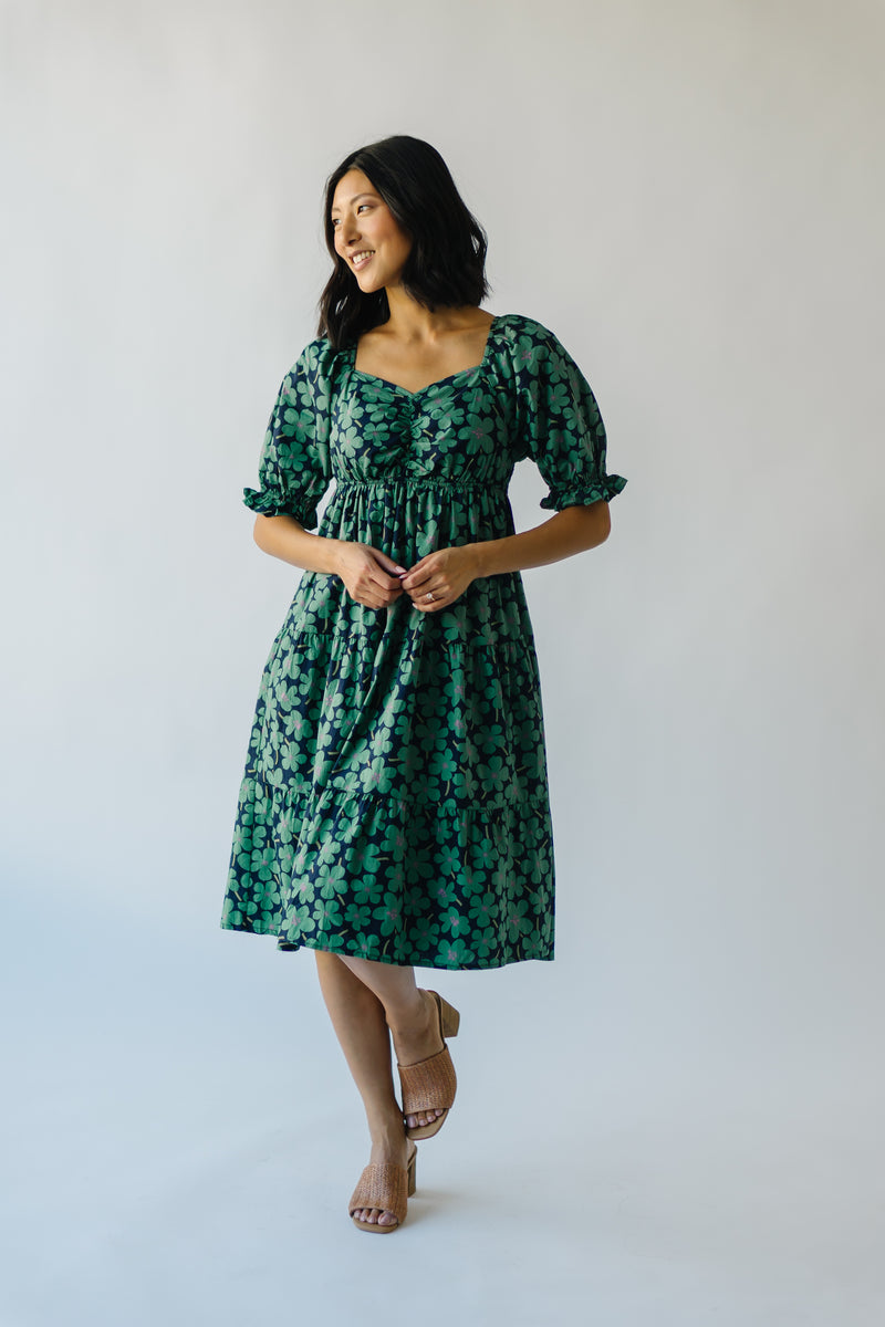 Once Was Girls Green Tiered Dress FINAL SALE – Pink Lily