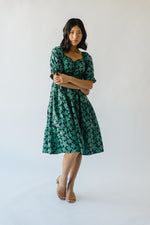 The Rathdrum Floral Baby Doll Dress in Dark Green