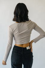 The Marcee Ribbed Knit Blouse in Bone