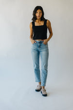The Valmont Rhinestone Detail Jean in Light Blue