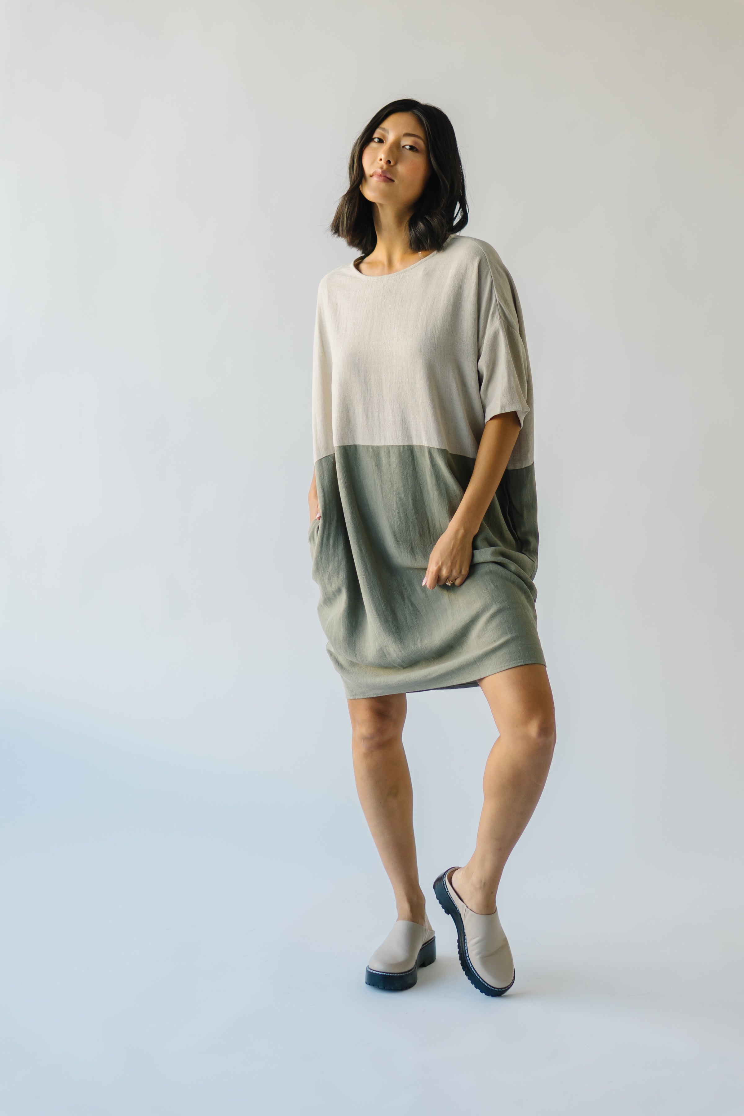 The Portola Color Block Dress in Olive – Piper & Scoot