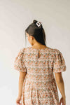 The Venice Puff Sleeve Floral Dress in Peachy Pink