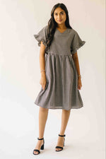 The Matthews Ruffle Babydoll Dress in Black
