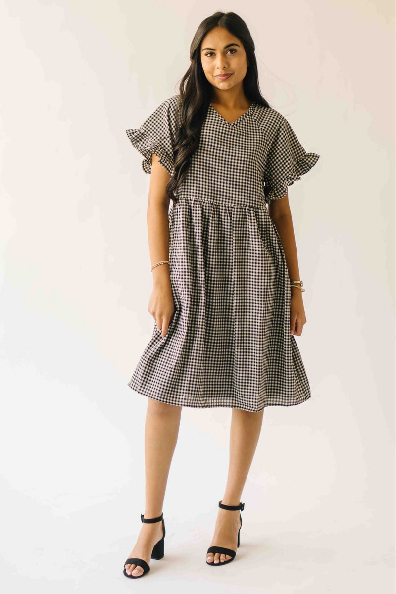 The Matthews Ruffle Babydoll Dress in Black