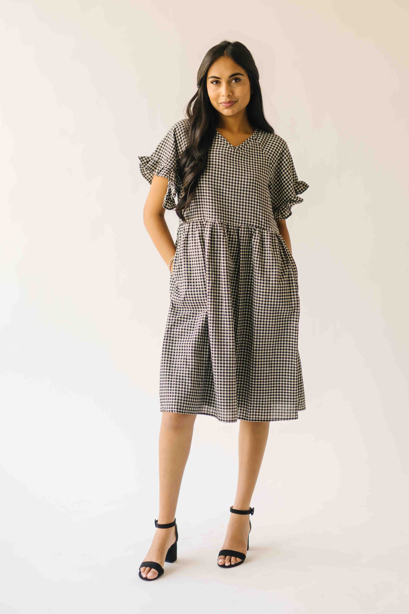 The Matthews Ruffle Babydoll Dress in Black