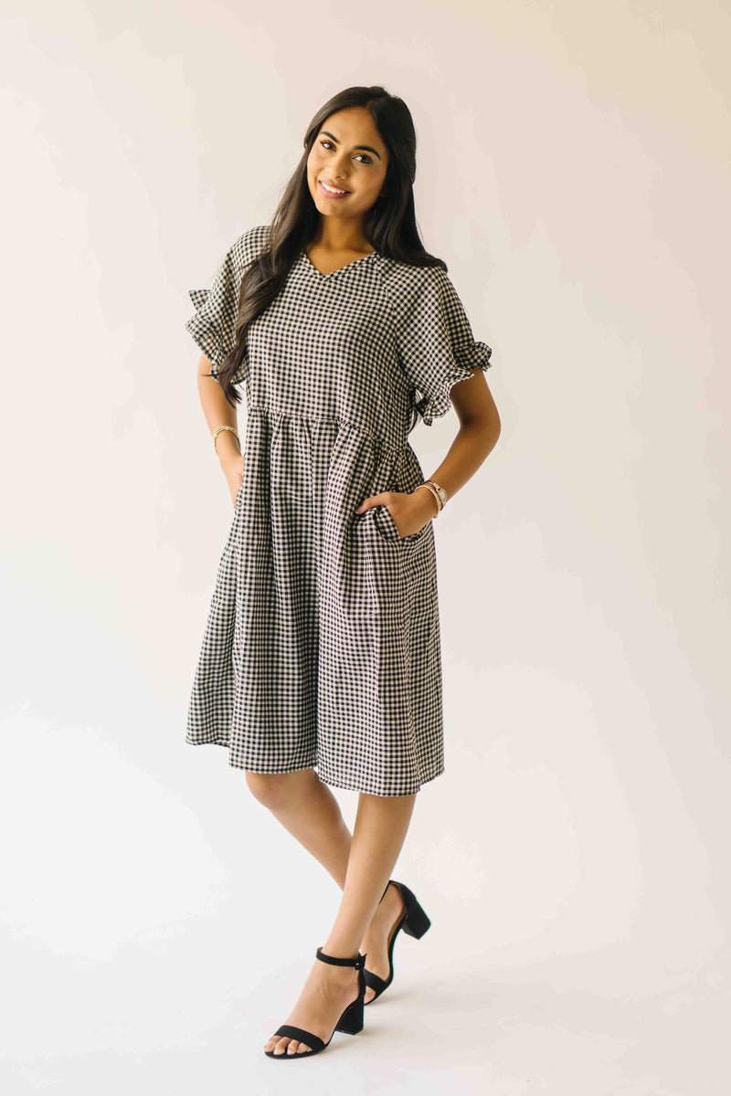 The Matthews Ruffle Babydoll Dress in Black