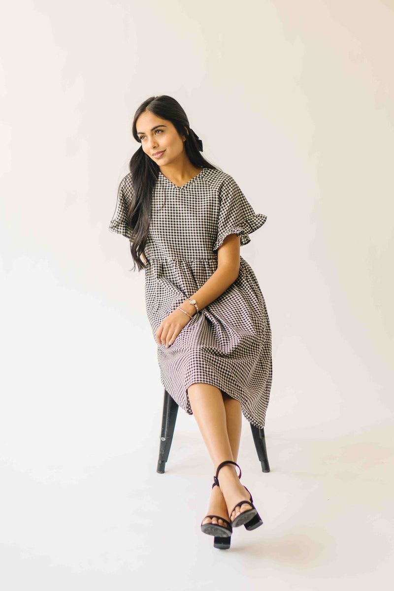 The Matthews Ruffle Babydoll Dress in Black