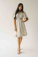 The Stallard Floral Patterned Dress in Ivory Multi