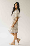 The Stallard Floral Patterned Dress in Ivory Multi