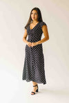 The Dennis Dotted Button-Up Midi Dress in Black