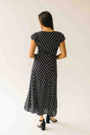 The Dennis Dotted Button-Up Midi Dress in Black