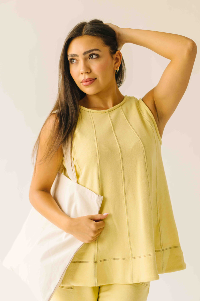 The Dax Tunic Tank in Butter Yellow