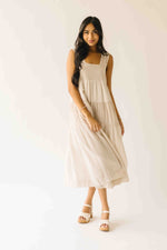The Winslet Striped Maxi Dress in Beige