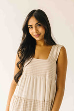 The Winslet Striped Maxi Dress in Beige