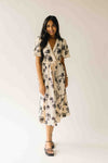 The Tressa Embroidered Detail Midi Dress in Cream + Black