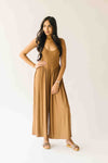 The Jillyn Ribbed Jumpsuit in Chocolate