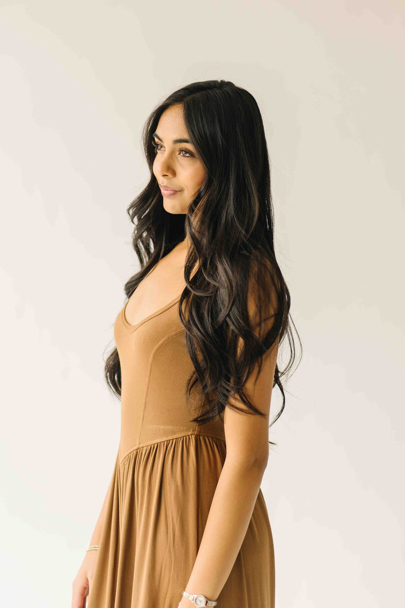 The Jillyn Ribbed Jumpsuit in Chocolate