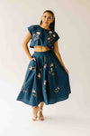 The Rochelle Floral Shirt + Skirt Set in Navy