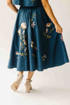 The Rochelle Floral Shirt + Skirt Set in Navy