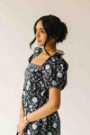 The Dinisha Square Neck Floral Maxi Dress in Black