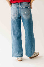 The Larson Mid Rise Wide Leg Jean in Medium Blue