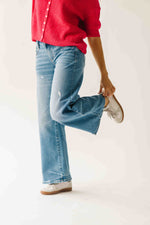 The Larson Mid Rise Wide Leg Jean in Medium Blue