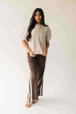 The Verona Lace Trimmed Track Pant in Brown