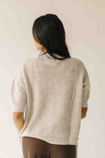 The Joanna Ribbed Short-Sleeved Cardigan in Oatmeal