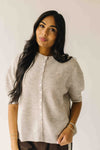 The Joanna Ribbed Short-Sleeved Cardigan in Oatmeal
