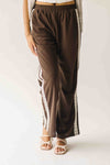 The Verona Lace Trimmed Track Pant in Brown