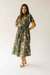 The Tressa Embroidered Detail Midi Dress in Olive