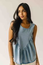 The Anders Denim Tank in Sky Blue