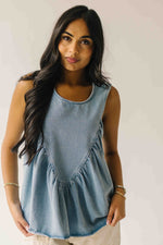 The Anders Denim Tank in Sky Blue