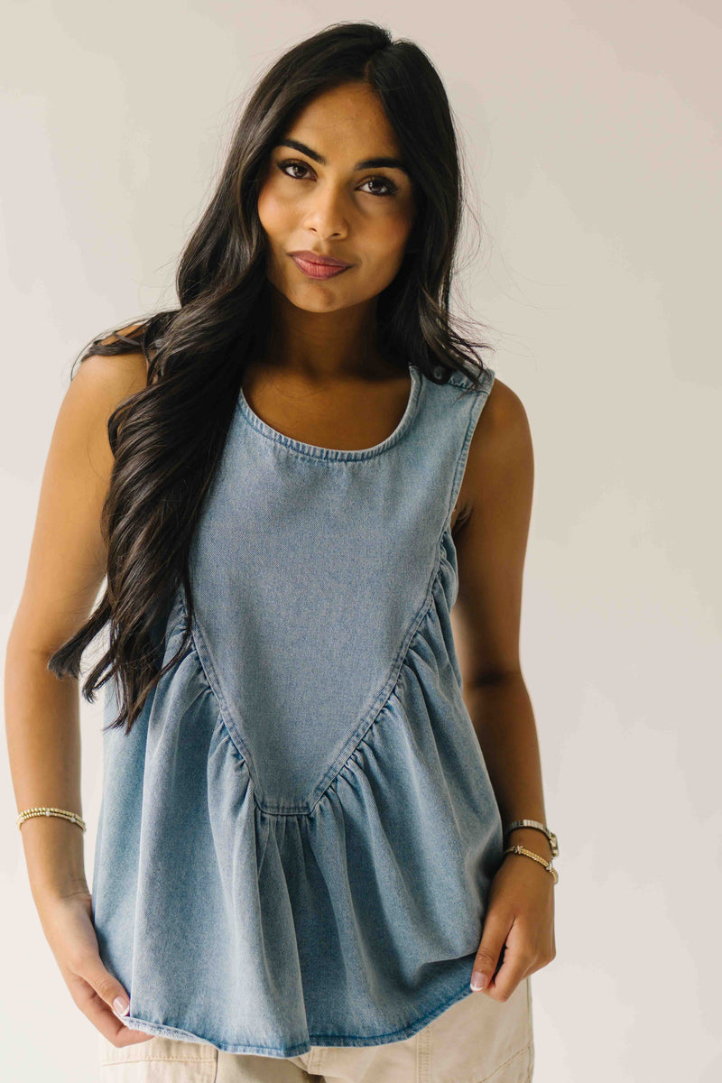 The Anders Denim Tank in Sky Blue