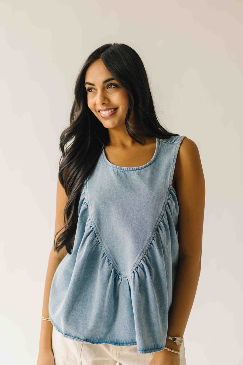 The Anders Denim Tank in Sky Blue