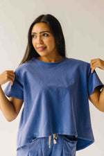 The Andy Washed Short Sleeve + Pleated Pant Set in Slate Blue